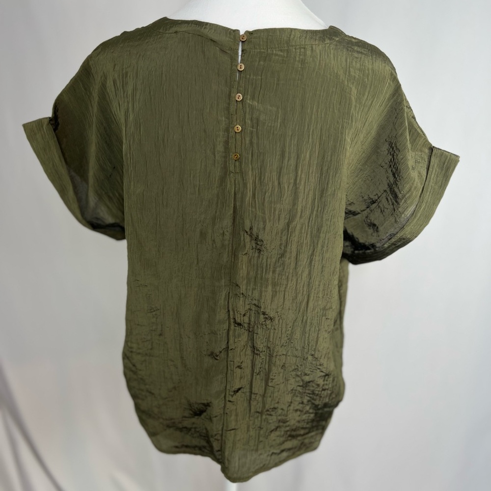 NEW / Madewell Pleated Crewneck Top - Picture 7 of 8